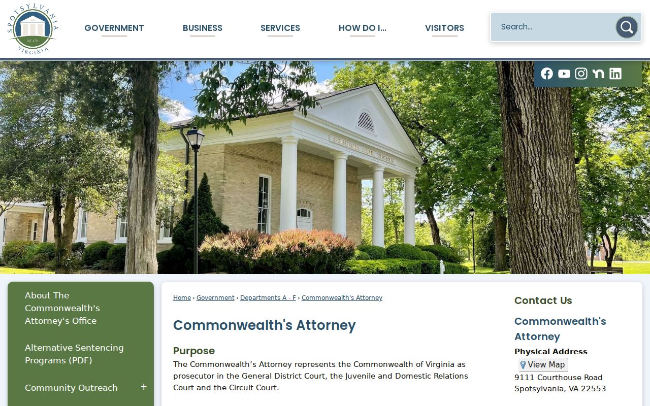 Spotsylvania County criminal records Commonwealth's Attorney office