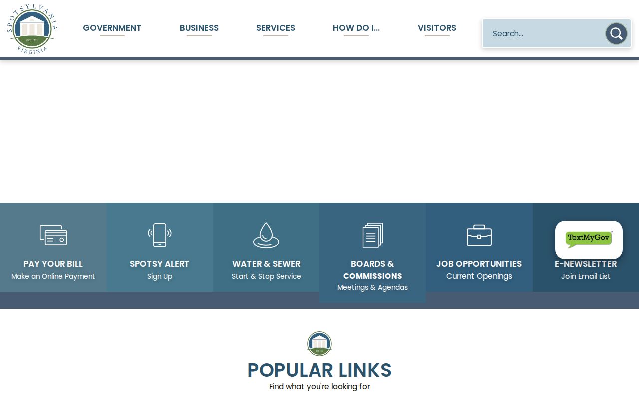 Spotsylvania County criminal history county government access page