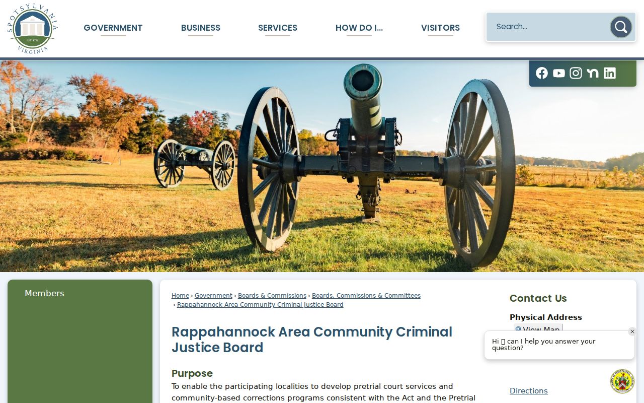 Spotsylvania County criminal records community corrections information